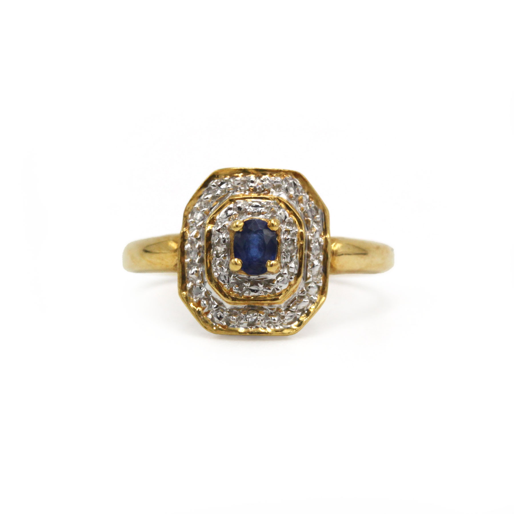 Bague - Or, Diamants & Saphir