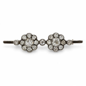 Broche Barrette Marguerites - Or, Argent & Diamants
